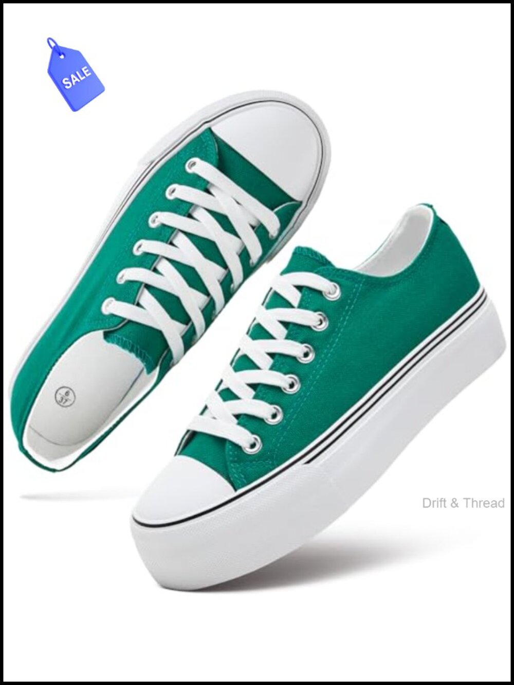 Platform Canvas Sneakers Lace-Up Tennis Shoes